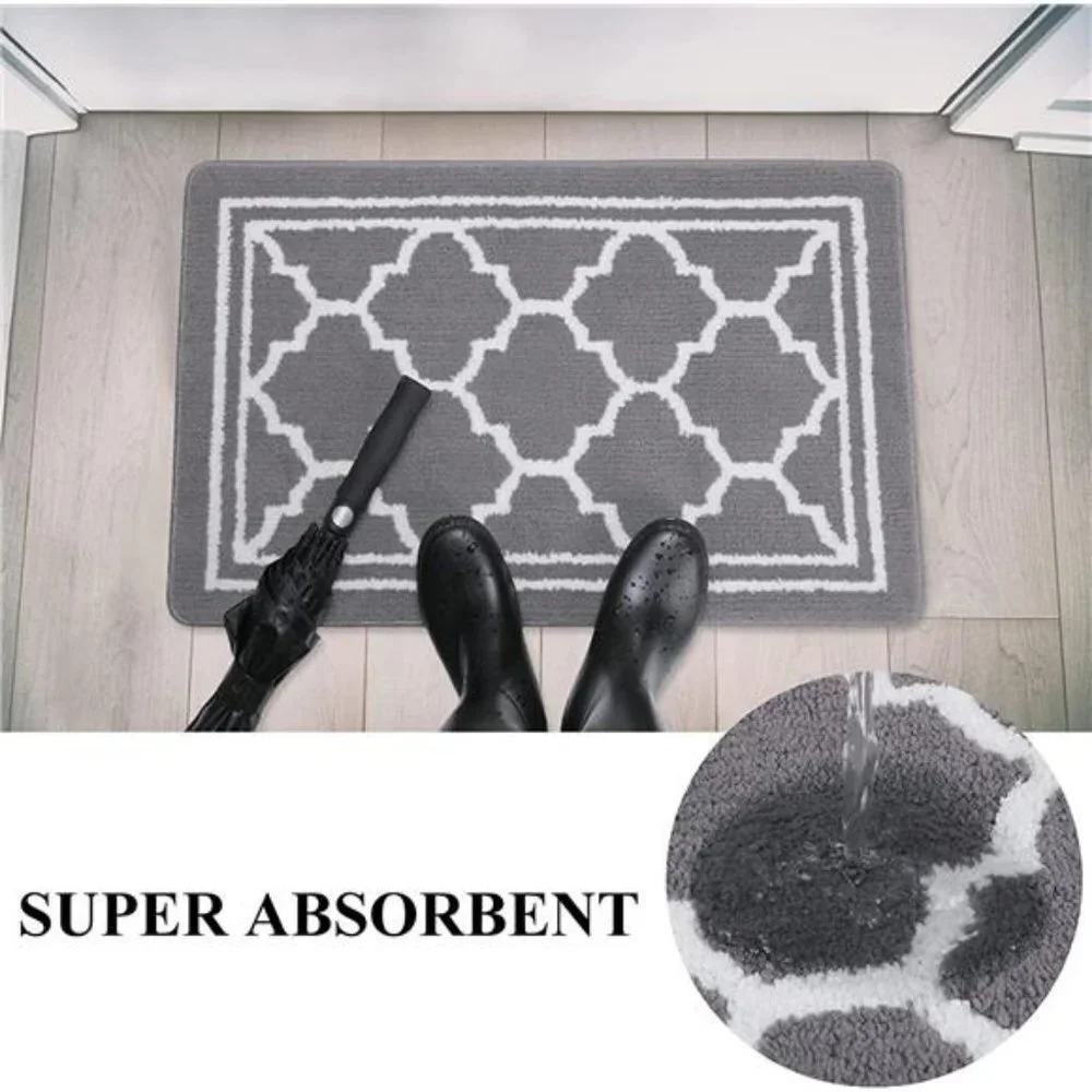 Door Mat (20x32,Grey) Resist Dirt and Absorbent Entryway Rug